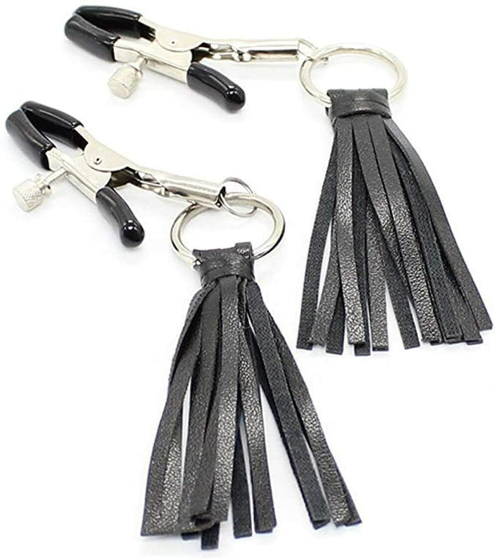 Nipple Clips Simulator Flirting With Black PU Leather (1-Pair)